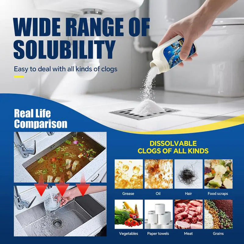 BBOJI™ Upgrade Pipe Dredging Agent for Kitchen and Toilet Pipelines,Dissolves 200+ Blockages and Kills 99% of Bacteria.