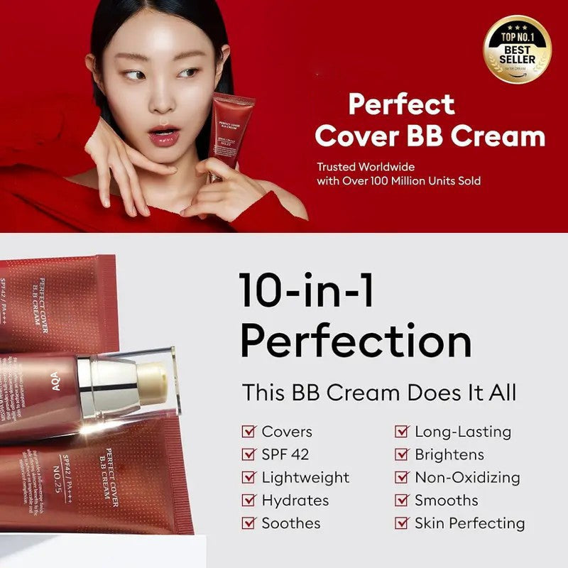 Final 3 Hours: 60%OFF🔥AQA Perfect Cover BB Cream SPF 42 PA+++