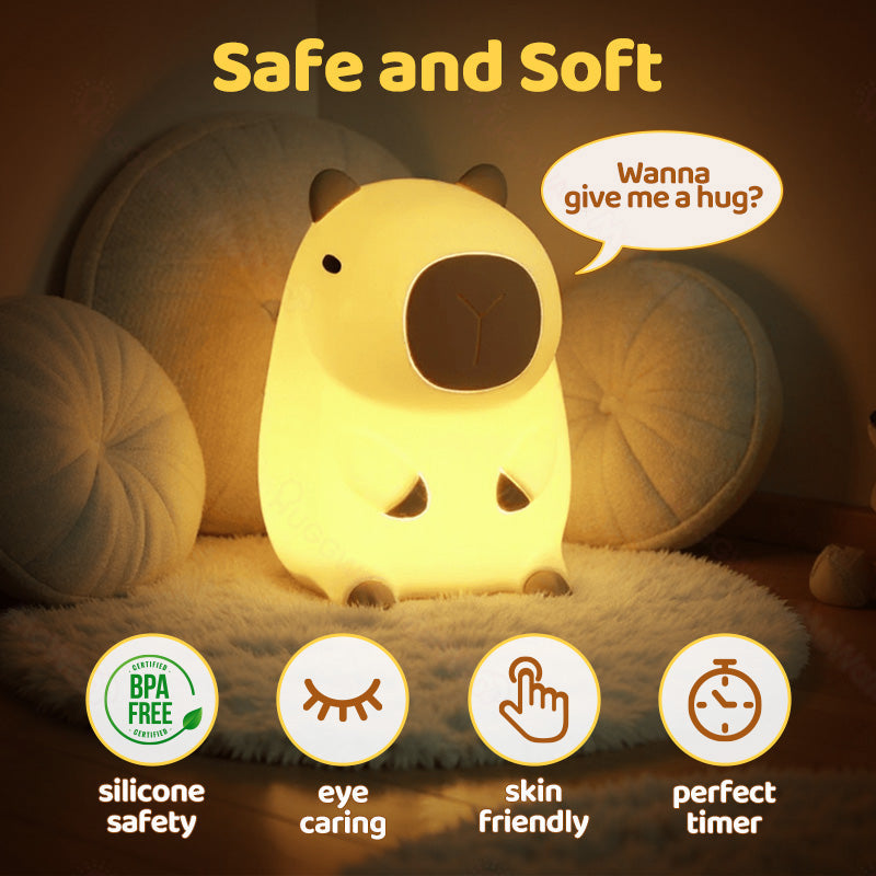 🌸Capybara Squishy Night Light - Perfect Gift 🎁