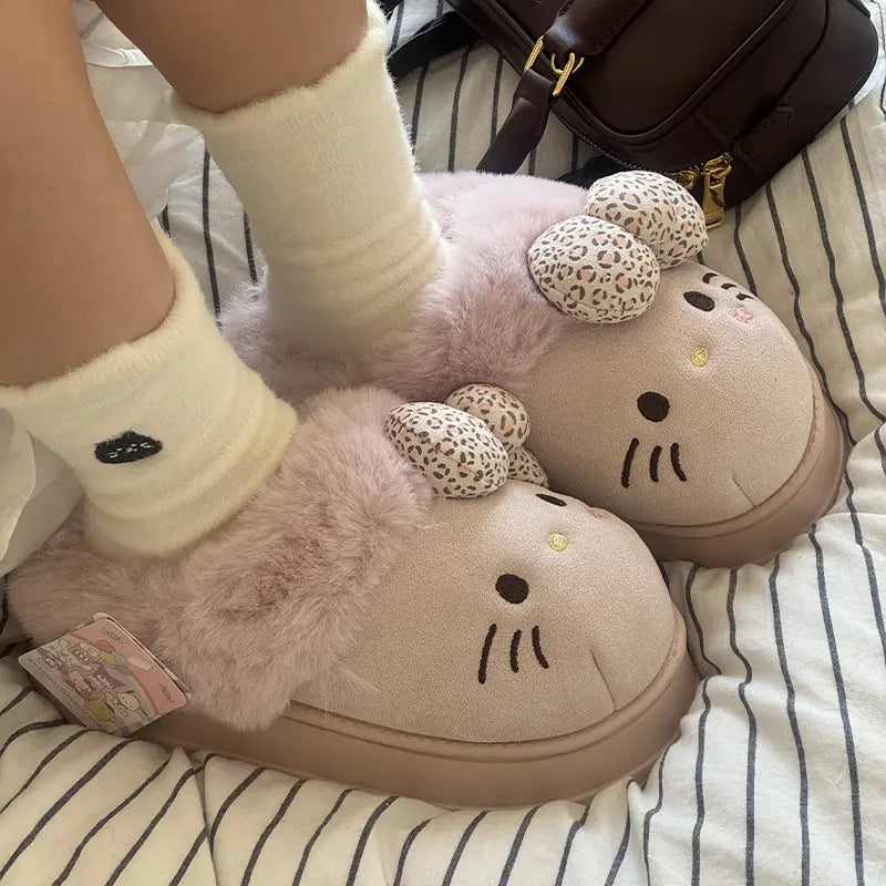 Limited-time offer:🌸Comfy Hello Kitty Fur Slippers