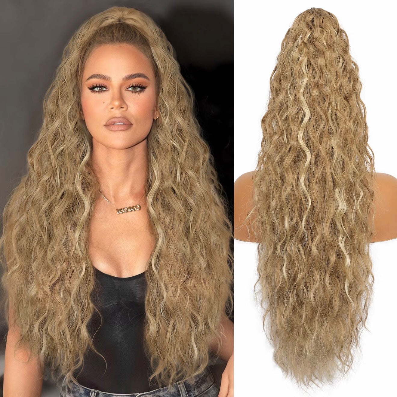 💜 LAST DAY PROMOTION - 50%OFF💜Curly Wavy Frizzy Hair Extension with Ponytail