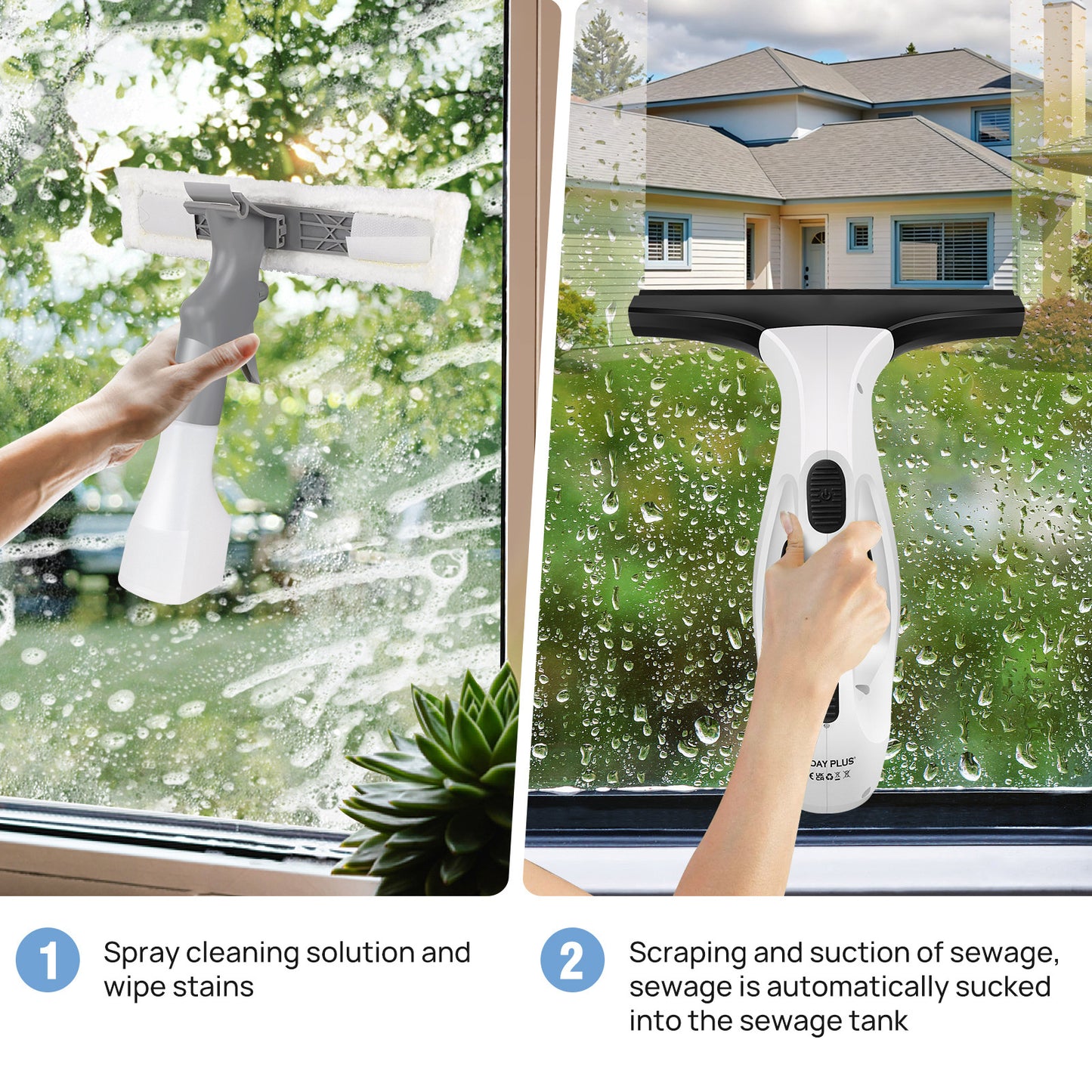 🔥Electric handheld window cleaner with strong water absorption and high efficiency.