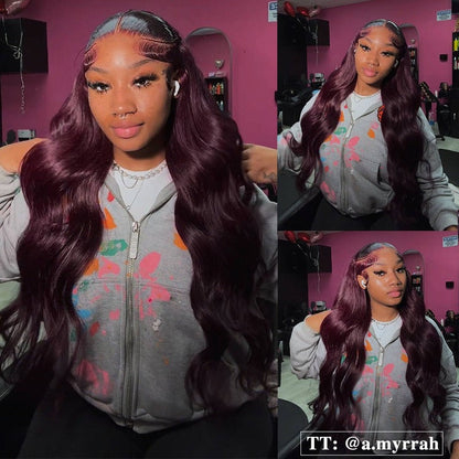 20% off in the last 3 hours:🌸Recommend Glueless Dark Purple 7x6/13x6 FULL Lace Frontal Wig 16"-34" Colored Human Hair Wigs