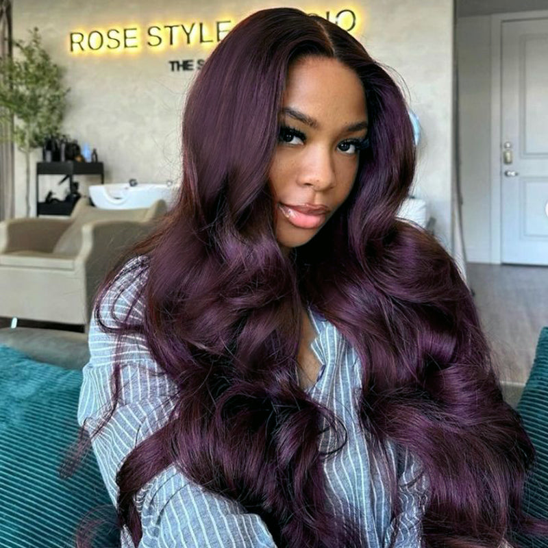 20% off in the last 3 hours:🌸Recommend Glueless Dark Purple 7x6/13x6 FULL Lace Frontal Wig 16"-34" Colored Human Hair Wigs