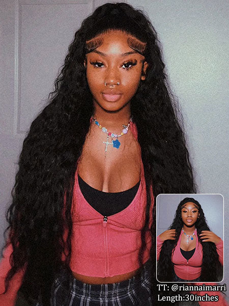 Crazy Sale | @bigekane & @thequeenleora Recommend 16"-34" Loose Deep Wave 13x6 Full Lace Frontal Wig No Code Needed
