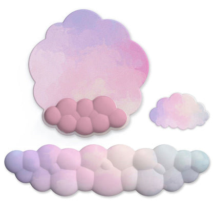 Kawaii Pastel White Cloud Keyboard Desktop Wrist Support Rest / Mouse Pad