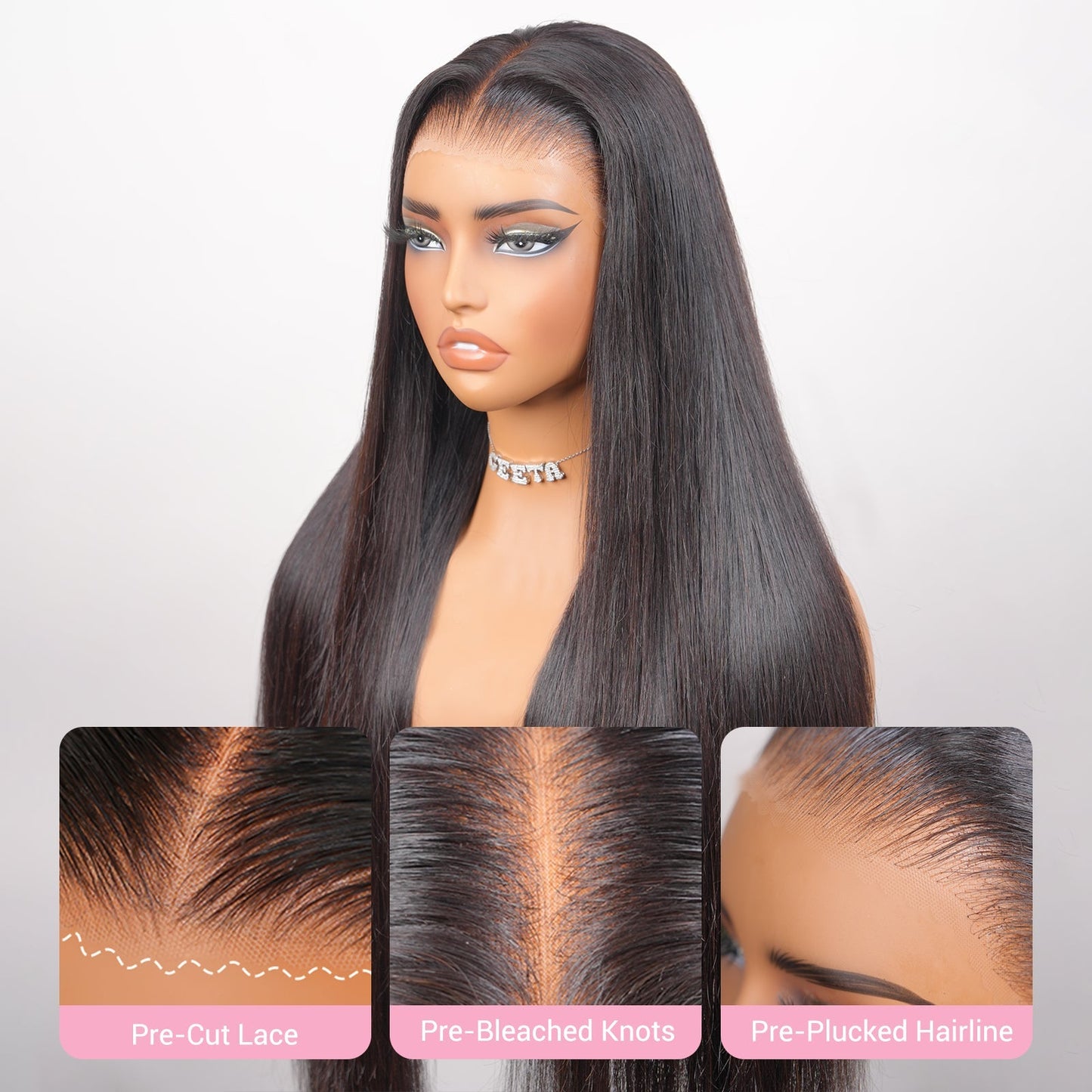 $199 30Inch Straight Hair Transparent Lace Glueless Wigs Human Hair 180% Density Flash Sale