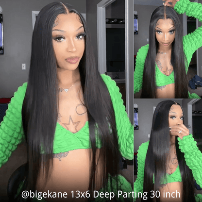 $199 30Inch Straight Hair Transparent Lace Glueless Wigs Human Hair 180% Density Flash Sale