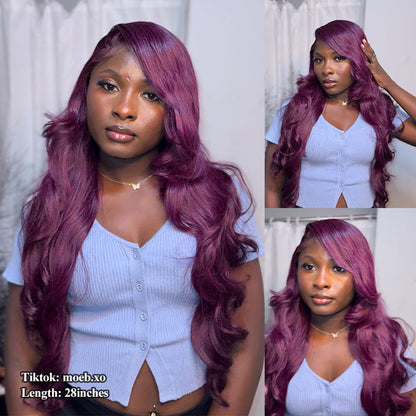 20% off in the last 3 hours:🌸Recommend Glueless Dark Purple 7x6/13x6 FULL Lace Frontal Wig 16"-34" Colored Human Hair Wigs