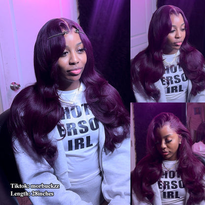 20% off in the last 3 hours:🌸Recommend Glueless Dark Purple 7x6/13x6 FULL Lace Frontal Wig 16"-34" Colored Human Hair Wigs
