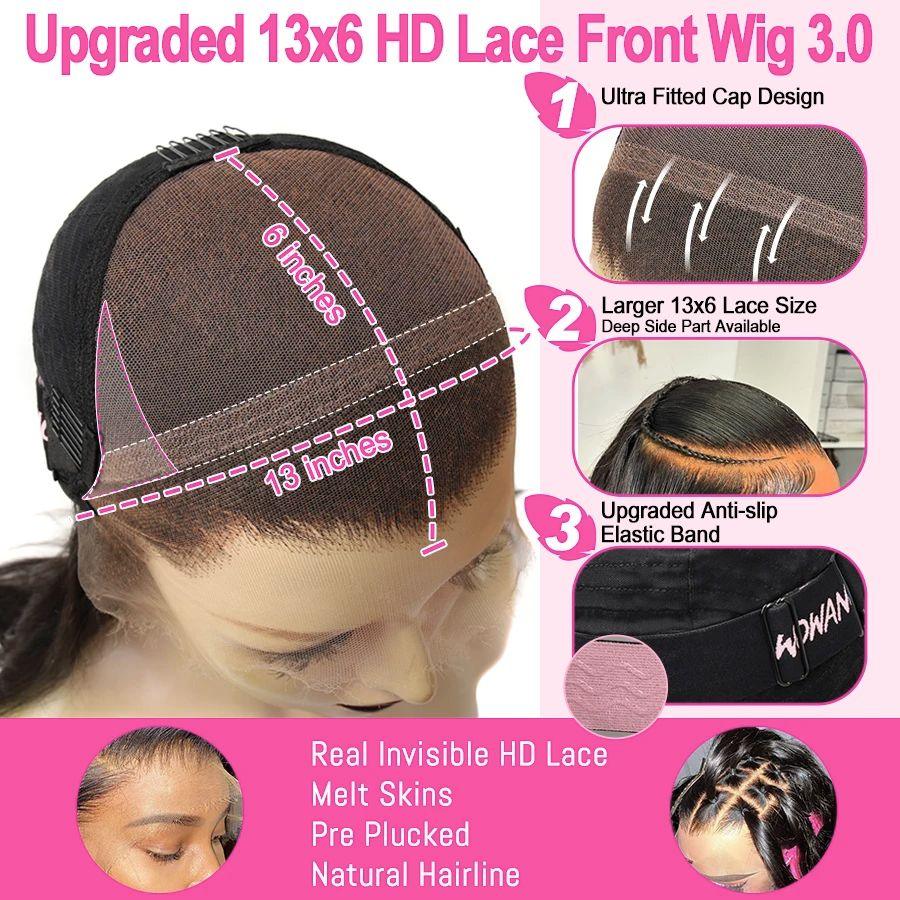 🌸Black 13X6 Skinlike Real HD Lace Front Wigs Body Wave🌸