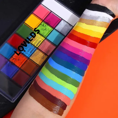 🌸LOVILDS Face and Body Oil Paint Palette, Halloween Special Effects Party Makeup Kit for Kids and Adults.